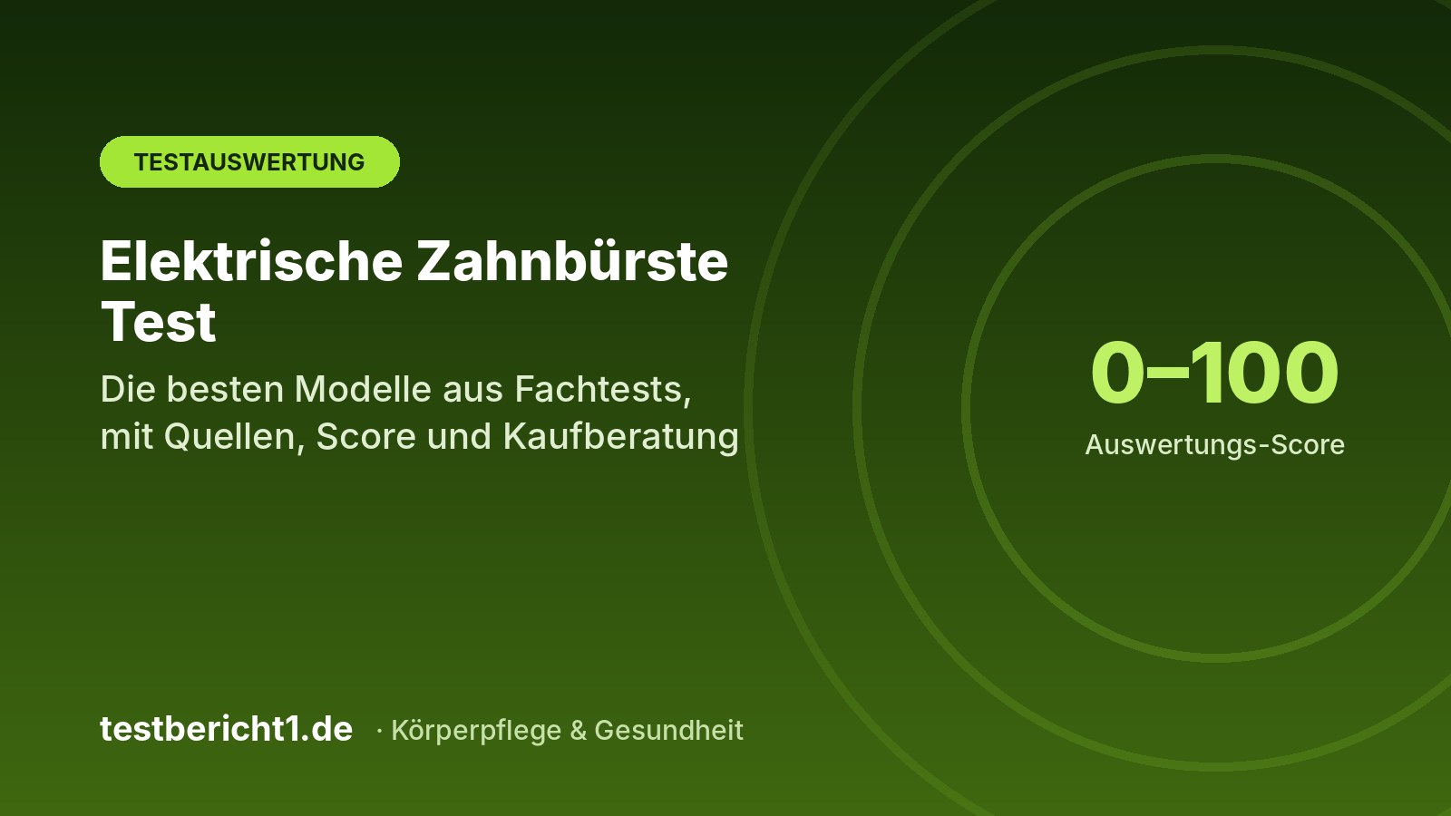 Grafik: Elektrische Zahnbürste Test, Testauswertung von testbericht1.de