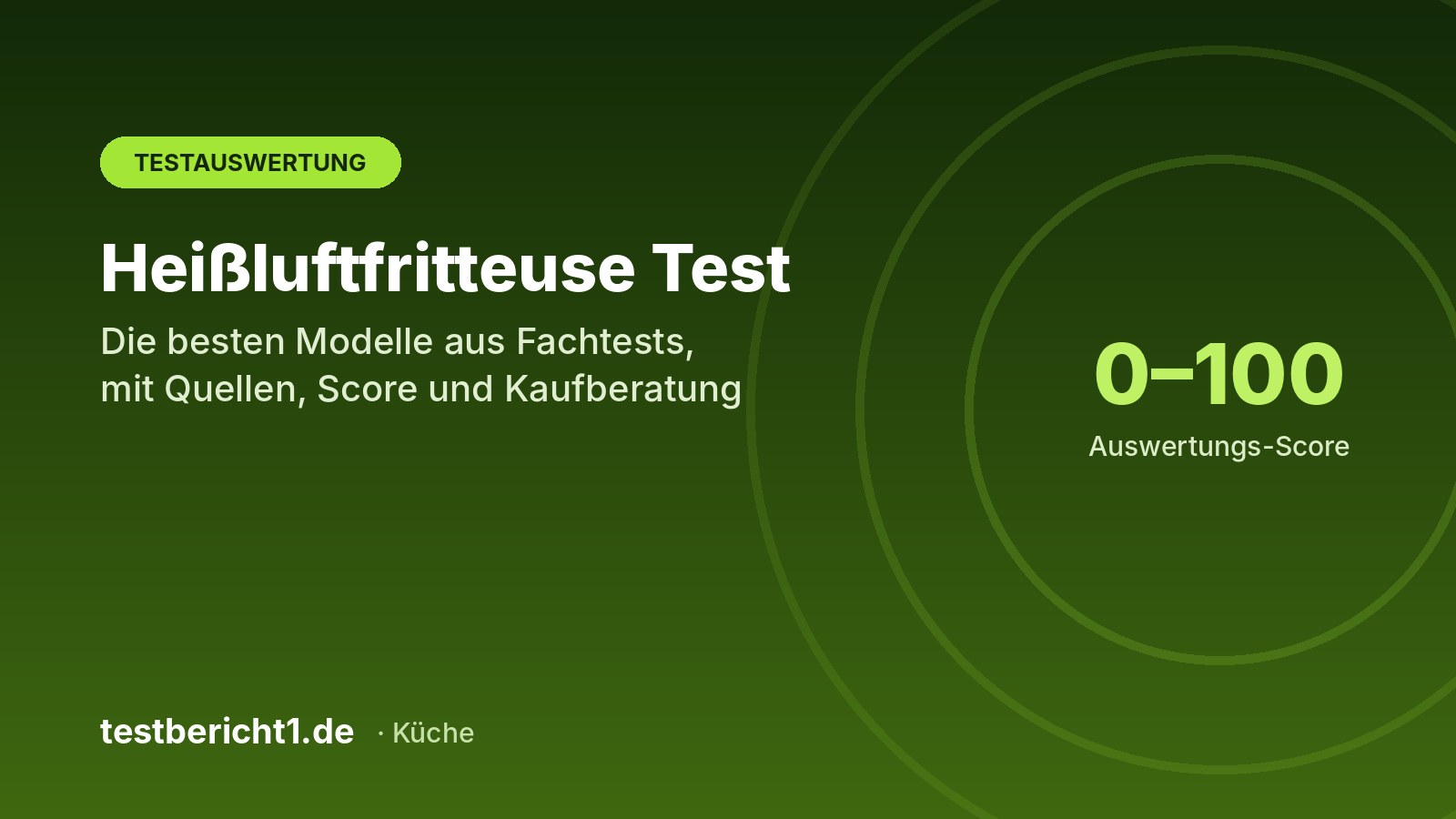 Grafik: Heißluftfritteuse Test, Testauswertung von testbericht1.de